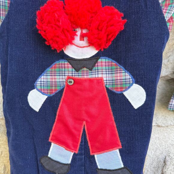 vintage 80s toddler boy 3T clown 2 piece overall romper set - Picture 5 of 6